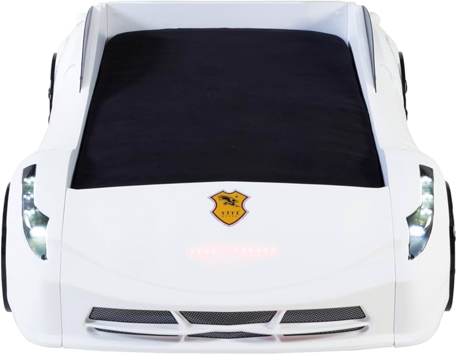 Amazon.com: TiTi Racer TT Twin Race Car Bed, Remote Control, LED